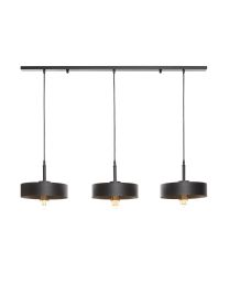 Hängeleuchte 3 Lichtpunkte Schwarzes Finish Goldene Innenseite