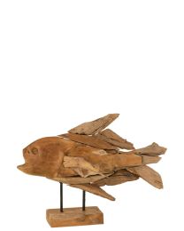 Fish On Foot Pieces Teak Wood Natural