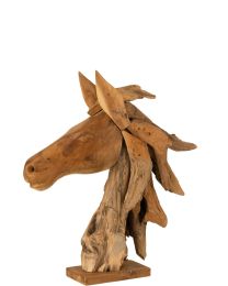 Pferdekopf Stücke Teakholz Naturell