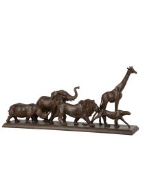 5 Tiere In Die Reihe Poly Braun Large