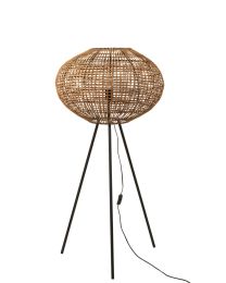 Stehlampe Dreibeinig Rattan/metall Braun/schwarz Small