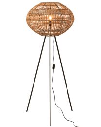 Stehlampe Dreibeinig Rattan/metall Braun/schwarz Large