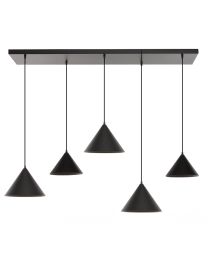 Stilvolle 5 Lichtpunkte Pendelleuchte Schwarz