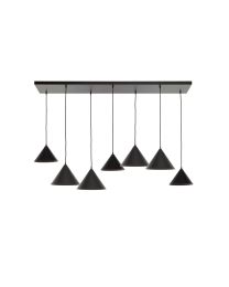 Stilvolle 7 Lichtpunkte Pendelleuchte Schwarz