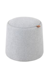 Puff/beistelltisch Rund Textil/holz Hellgrau - Pro 2
