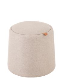 Puff/beistelltisch Rund Textil/holz Beige - Pro 2