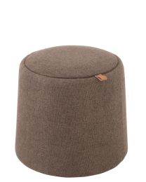 Puff/beistelltisch Rund Textil/holz Braun