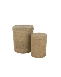 Set Von 2 Körben Hoch Marie Seegras Naturell