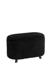 Hocker Aufbewahrung Teddy Polyester Schwarz