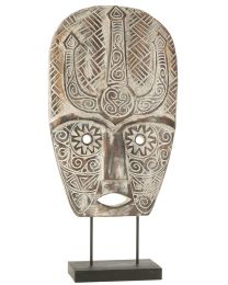 Mask On Stand Zihao Albasia Wood Natural