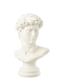 Büste David Resin Weiß Large