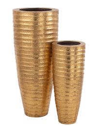 Set Von 2 Vasen Metall Egypt Metall Gold