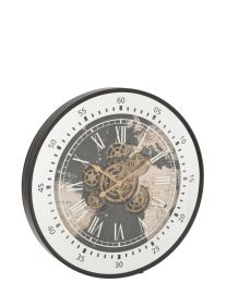 Uhr+spiegel Weltkarte Mdf Schwarz