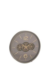 Uhr Zahnräder Mdf Grau/gold Large