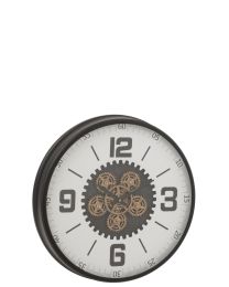 Uhr Zahnräder Mdf Schwarz/weiß Large