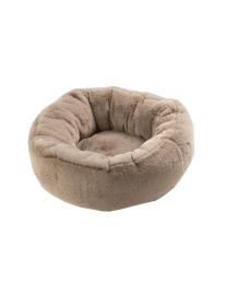 Cat Basket Round Polyester Light Grey
