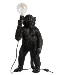 Lamp Ape Standing Polyresin Black