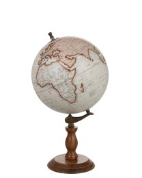 Globe On Foot Wood White/natural Large