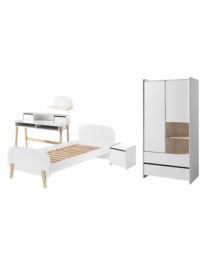 Diese Kiddy-kombination Besteht Aus Den Folgenden Elementen: Kiddy 2t Schrank+2schubladen * Und Ein Kiddy Bett 90 Weiss * Und Ein Kiddy Nako Weiss * Und Ein Kiddy Scrhreibtisch Mit Aufbau Weiss  * Und Ein Kiddy Wandboden 45cm Weiss *