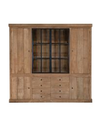 Vitrine Aus Teakholz Mit Zwei Verglasten Metalltüren