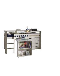 This Pino-combination Contains A Pino  Mid Sleeper White  And A Pino Desk For Midsleeper White  And A Pino 4dr Chest  White  And A Pino Hanging Shelf White