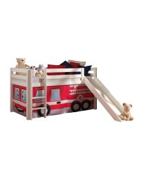 Spielbett Pino Mit Rutsche Und Textilset "feuerwehr"