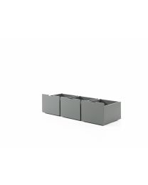 Schubladen-set, Best. Aus 3 Schubkästen Auf Rollen, Mdf Grau Lackiert