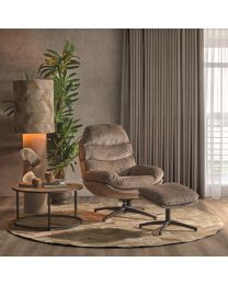 Relaxsessel Mit Fußhocker, Taupe