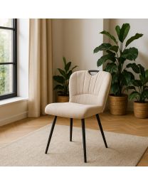 Dining Chair With Handle In Luxury Upholstery “off White” - Per 2