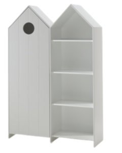 This Casami Combination Consists Of 2 Cupboards: 1 Closet With A White Door And 1 Closet Without Door.