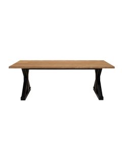 Zeitloser Tisch 220 Cm Mit X-gestell Aus Metall.