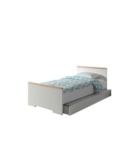 London Set With Bed And Drawer In White