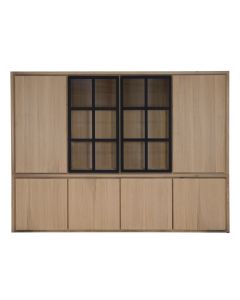 Oak Display Cabinet With Led Lighting
