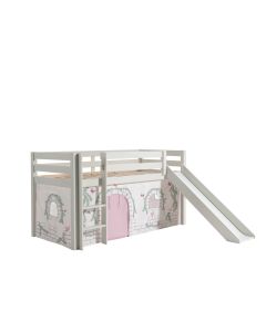 Spielbett Pino Inkl. Rutsche Mit Textilset Vorhang "birdy"
