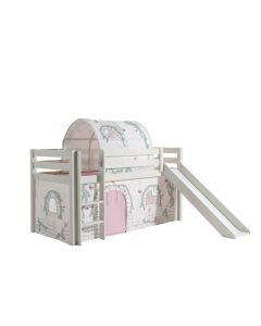 Spielbett Pino Inkl. Rutsche Mit Textilset Vorhang Und Tunnel "birdy"