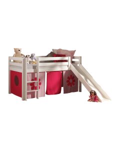 Spielbett Pino Mit Rutsche Und Textilset "pink Flower"