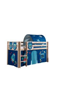 Spielbett Pino Mit Textilset Vorhang, Tunnel Und 3 Taschen "astro"