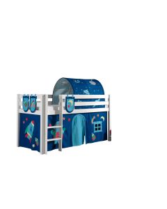 Spielbett Pino Mit Textilset Vorhang, Tunnel Und 3 Taschen "astro"