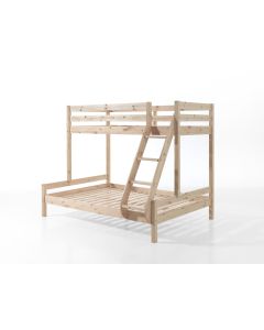 Familienbett Martin 90 X 200 Und 140 X 200 Cm, Mit Leiter In Kiefer Massiv Natur