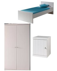 Diese Robin Kombination Besteht Aus Dem Robin Bett (90 X 200 Cm), Nachttisch Und 2-türiger Kleiderschrank.
