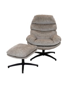 Relaxsessel Mit Fußhocker, Taupe