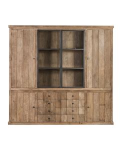 4-türige Vitrine Aus Recyceltem Teakholz