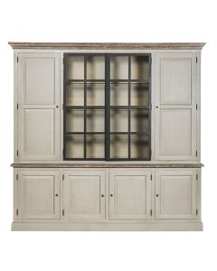 Vitrine 2 Glastüren, 6 Volltüren, Led-beleuchtung